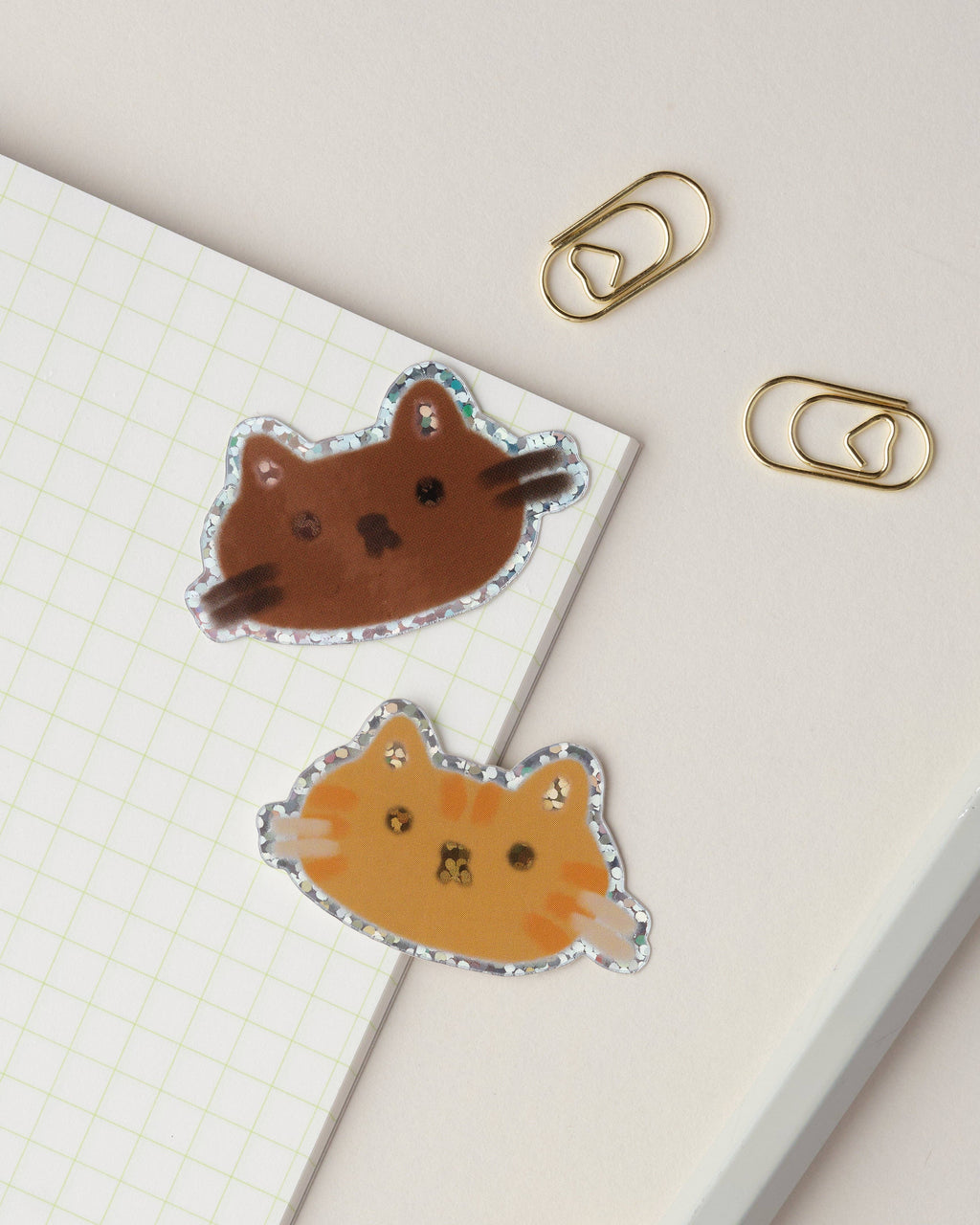 Brown Cat Holographic Sticker