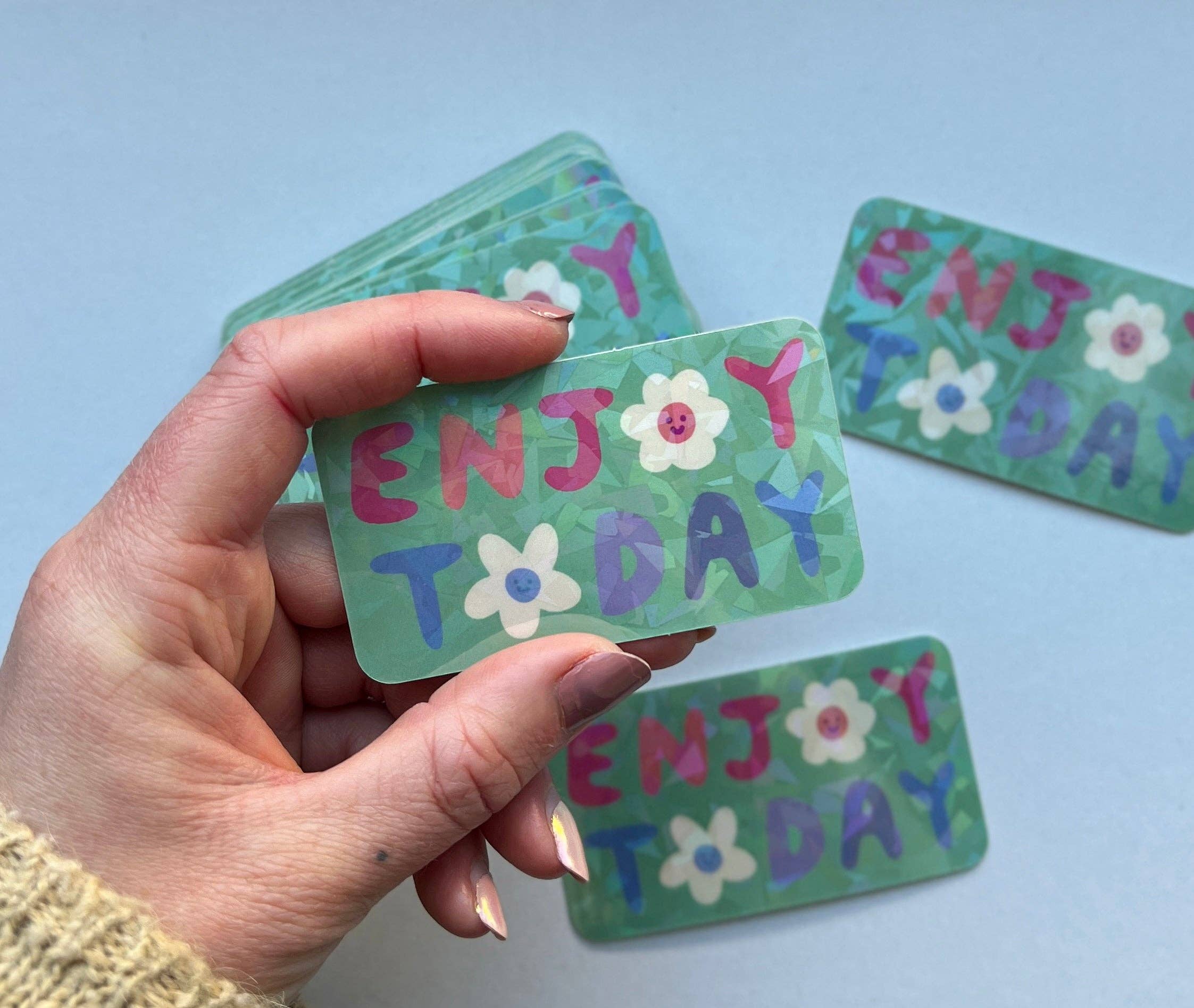 Enjoy Today Holographic Vinyl Sticker