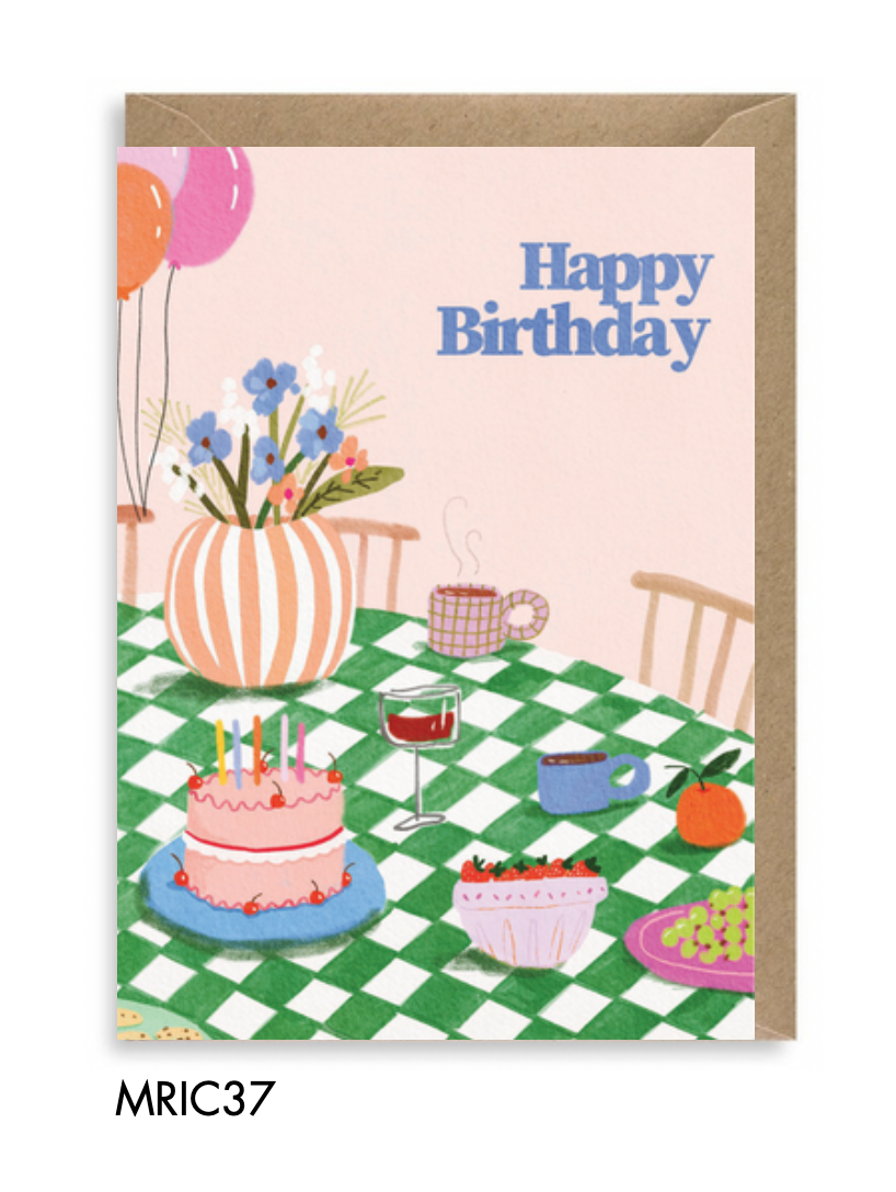 Happy Birthday Table Greeting Card
