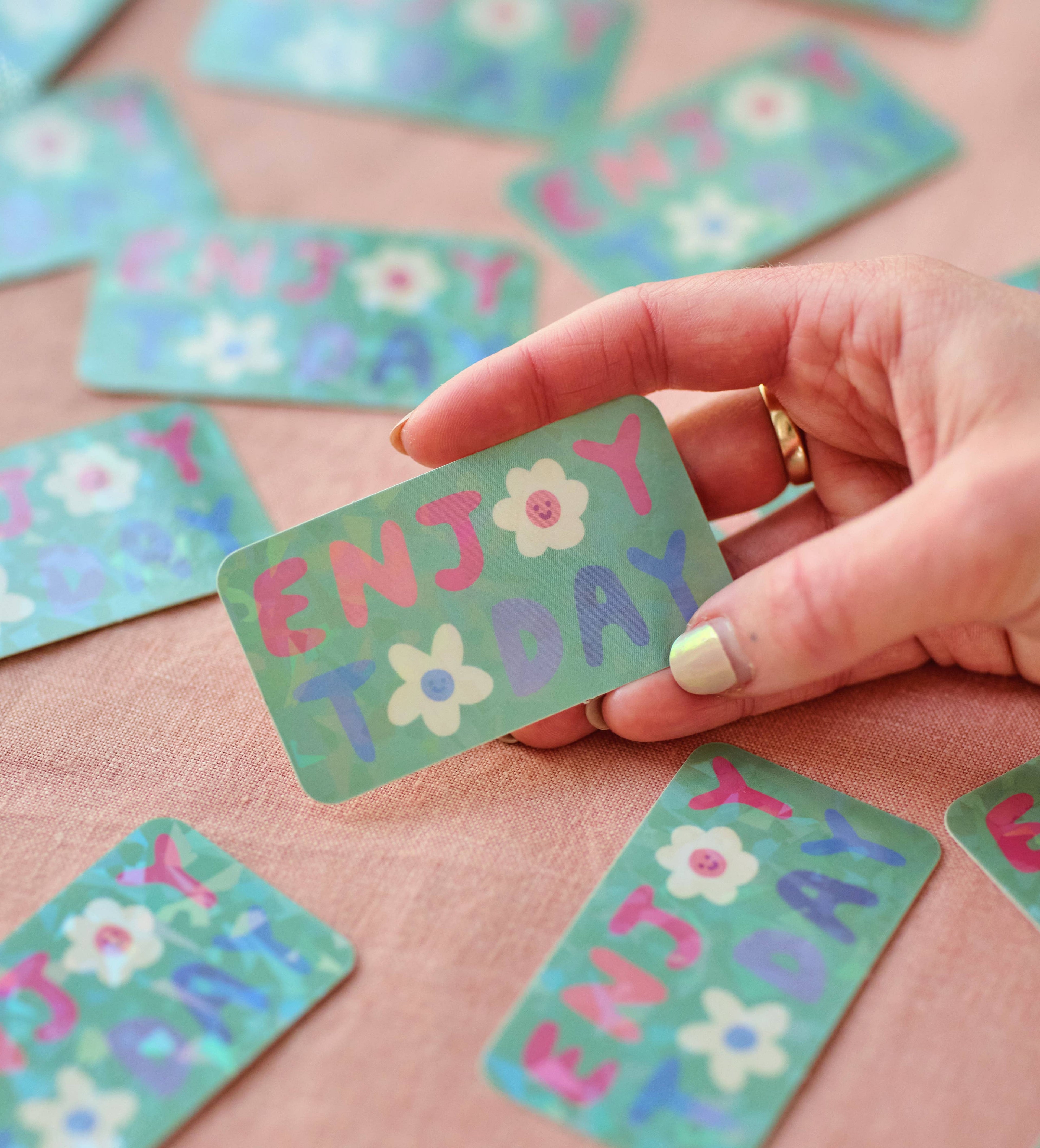 Enjoy Today Holographic Vinyl Sticker