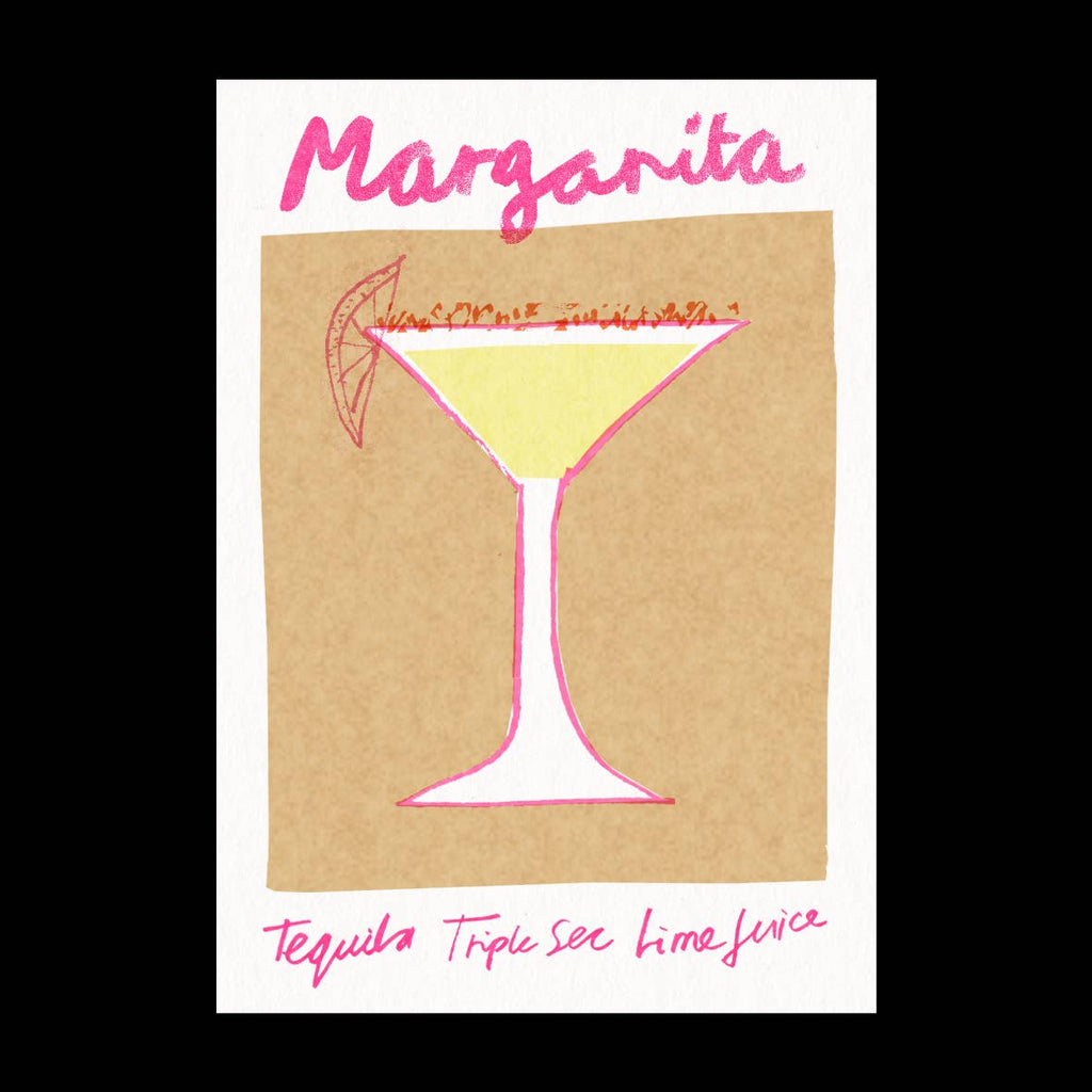 Margarita Risograph Print | Cocktail | Colourful