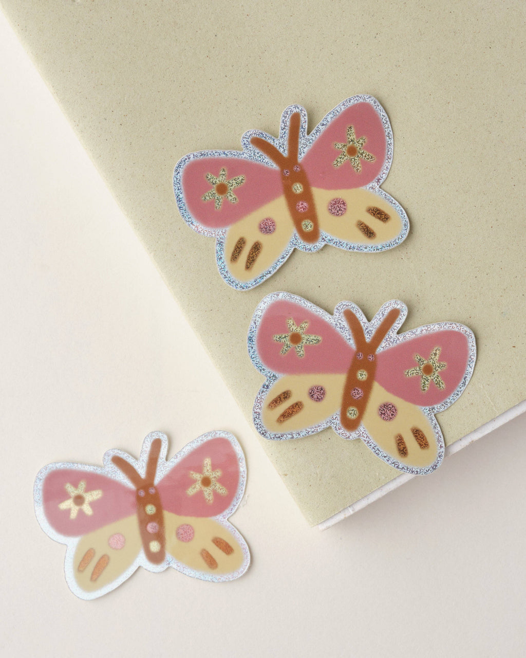 Pink Butterfly Holographic Vinyl Sticker