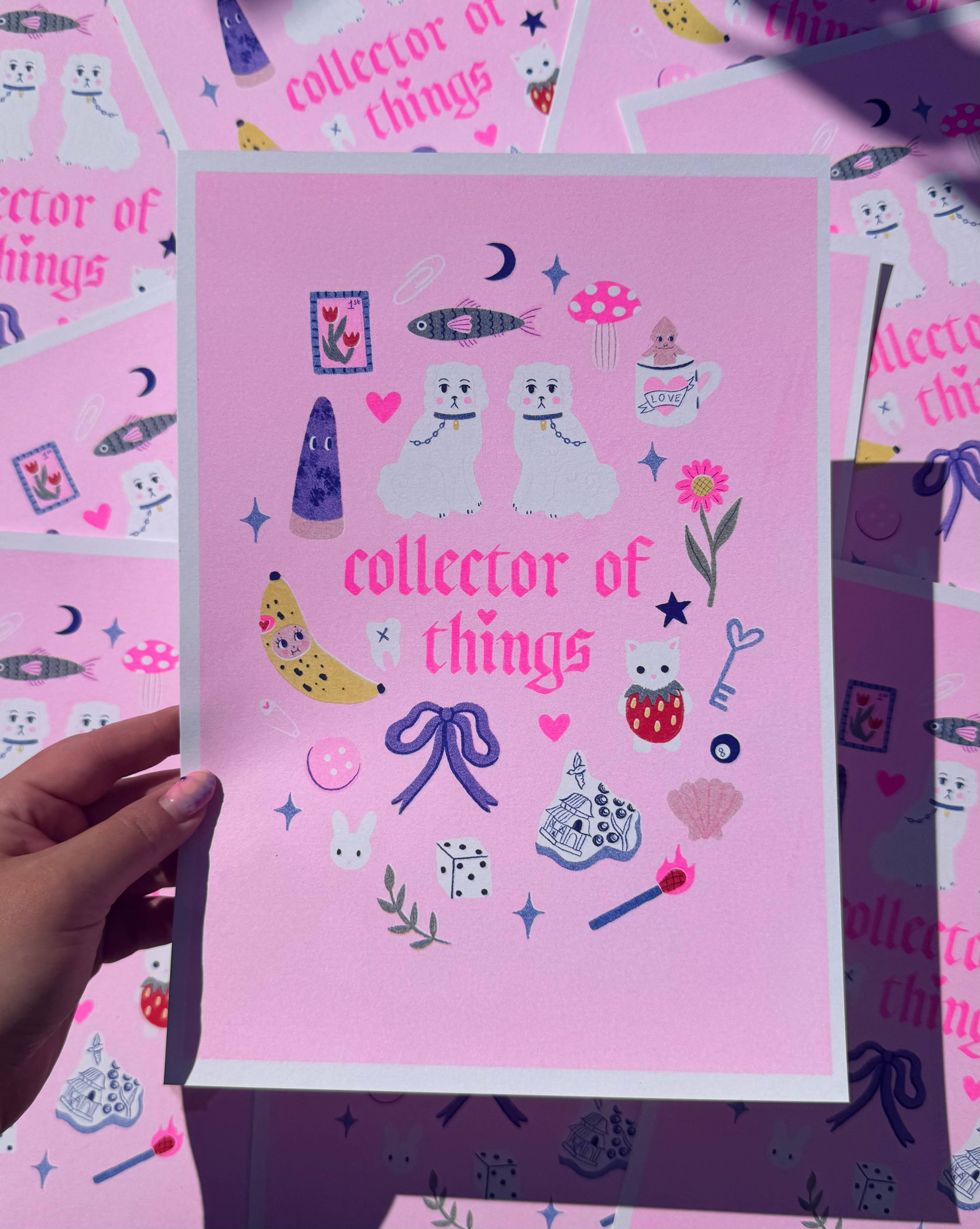 Collector of Things A4 Risograph Print