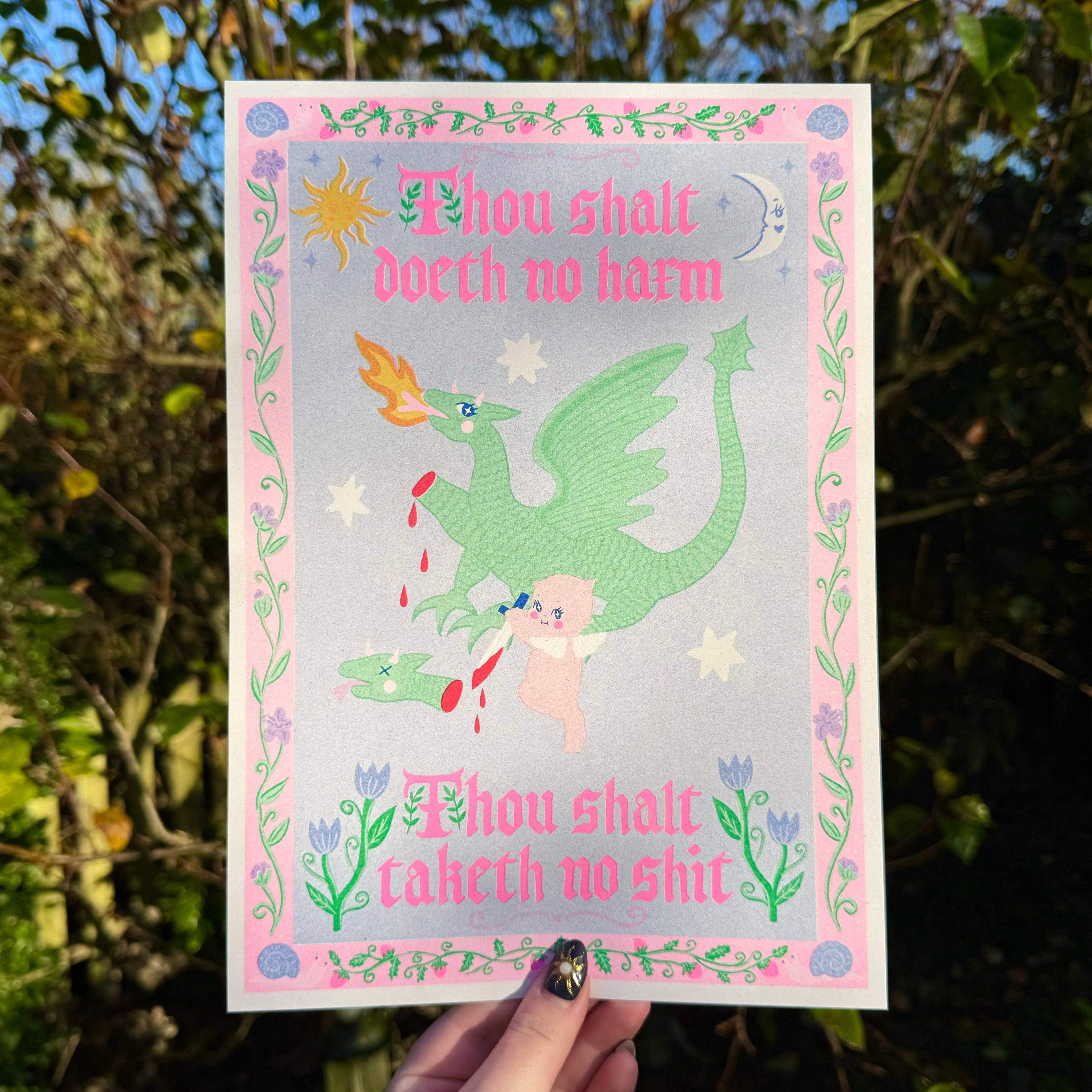 Taketh No Shit A4 Risograph Print