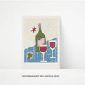 Wine Hand Collaged A4 Print