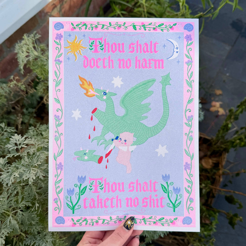 Taketh No Shit A4 Risograph Print