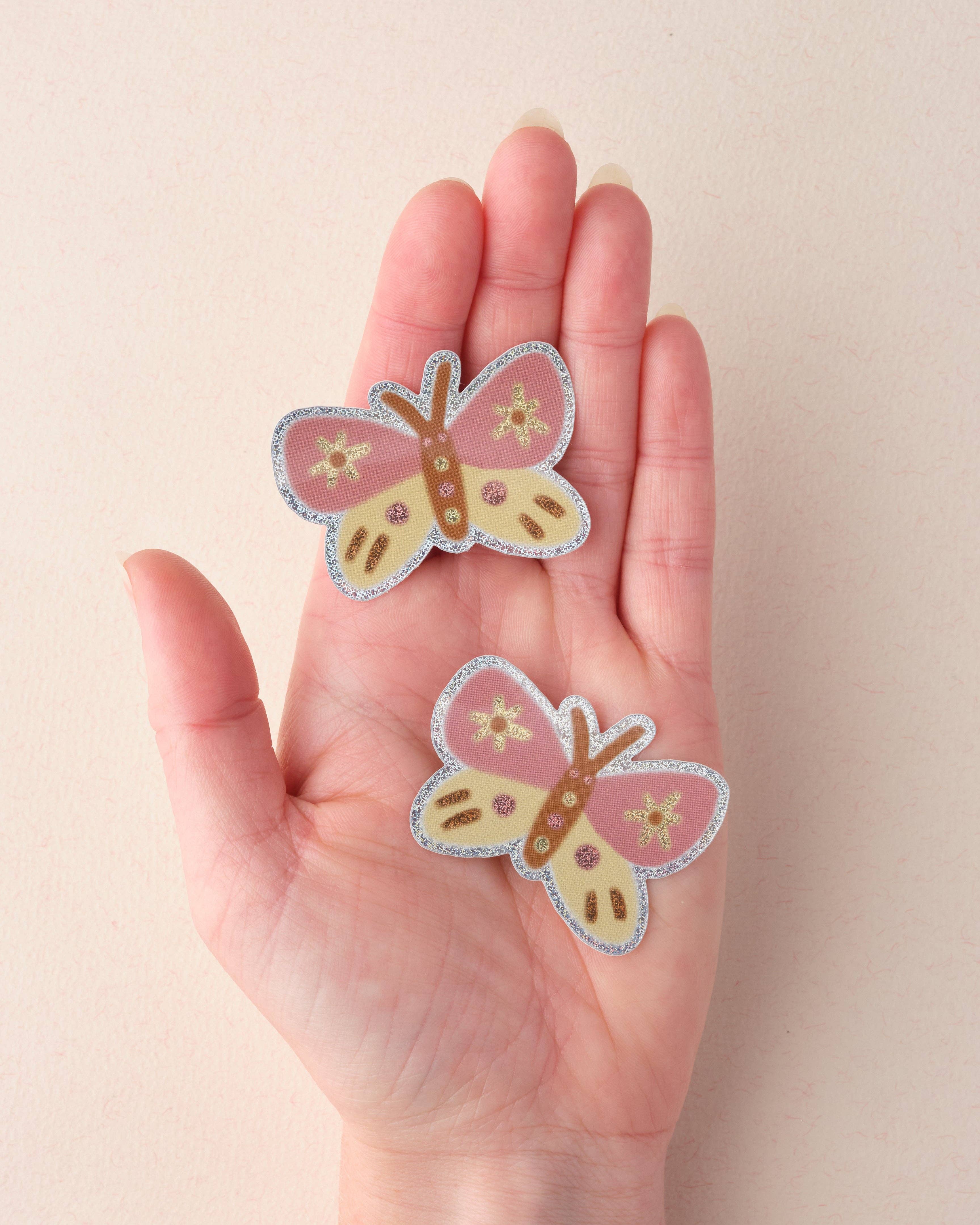 Pink Butterfly Holographic Vinyl Sticker