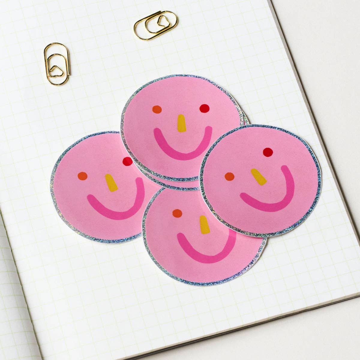 Smiley Face Holographic Vinyl Sticker