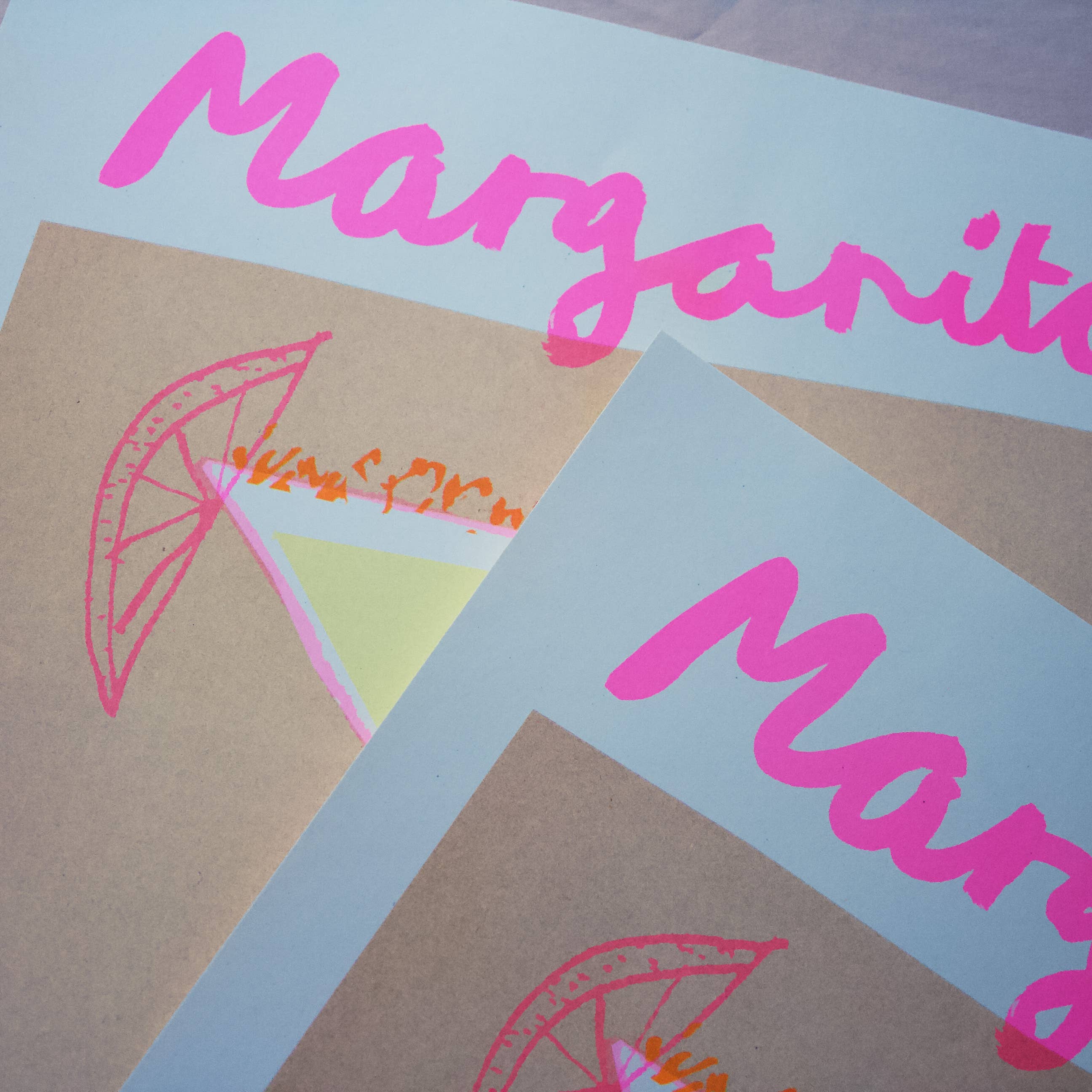 Margarita Risograph Print | Cocktail | Colourful