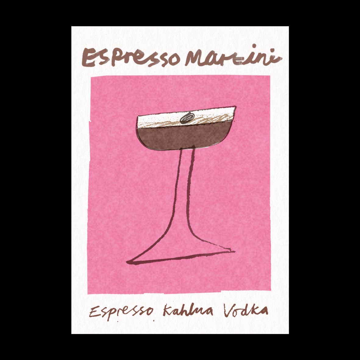 Espresso Martini Risograph A4 Print