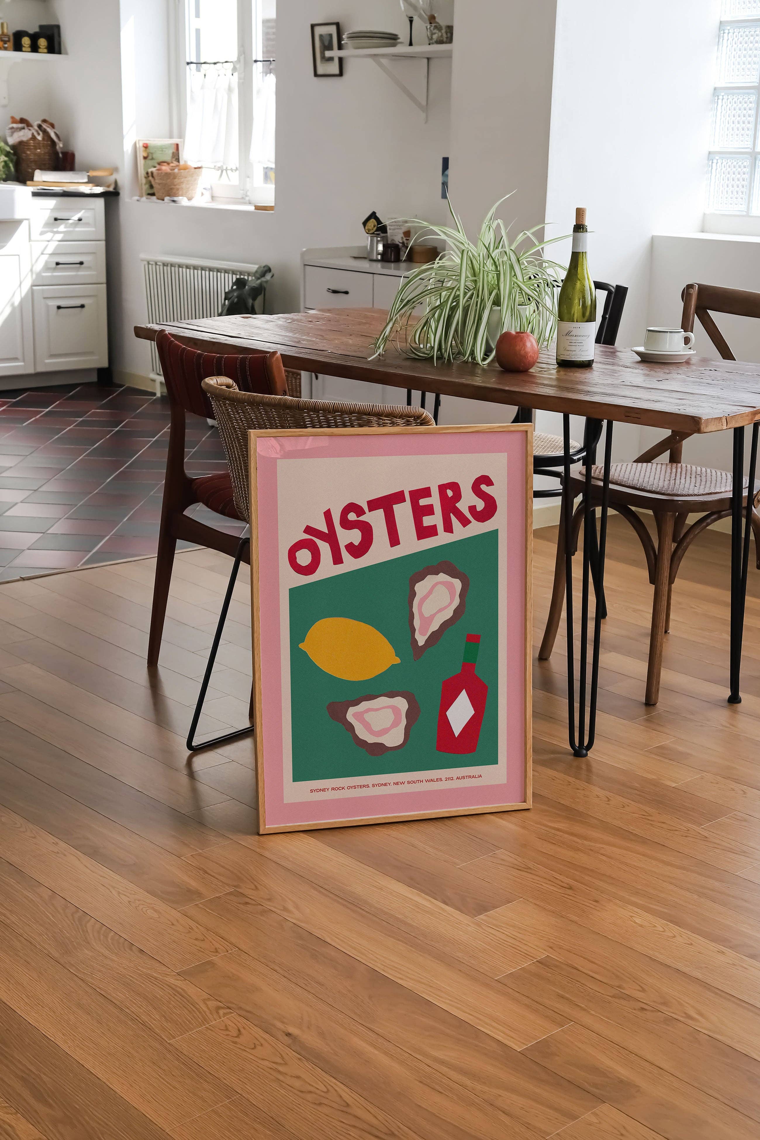 Oysters Hand Collaged A4 Print