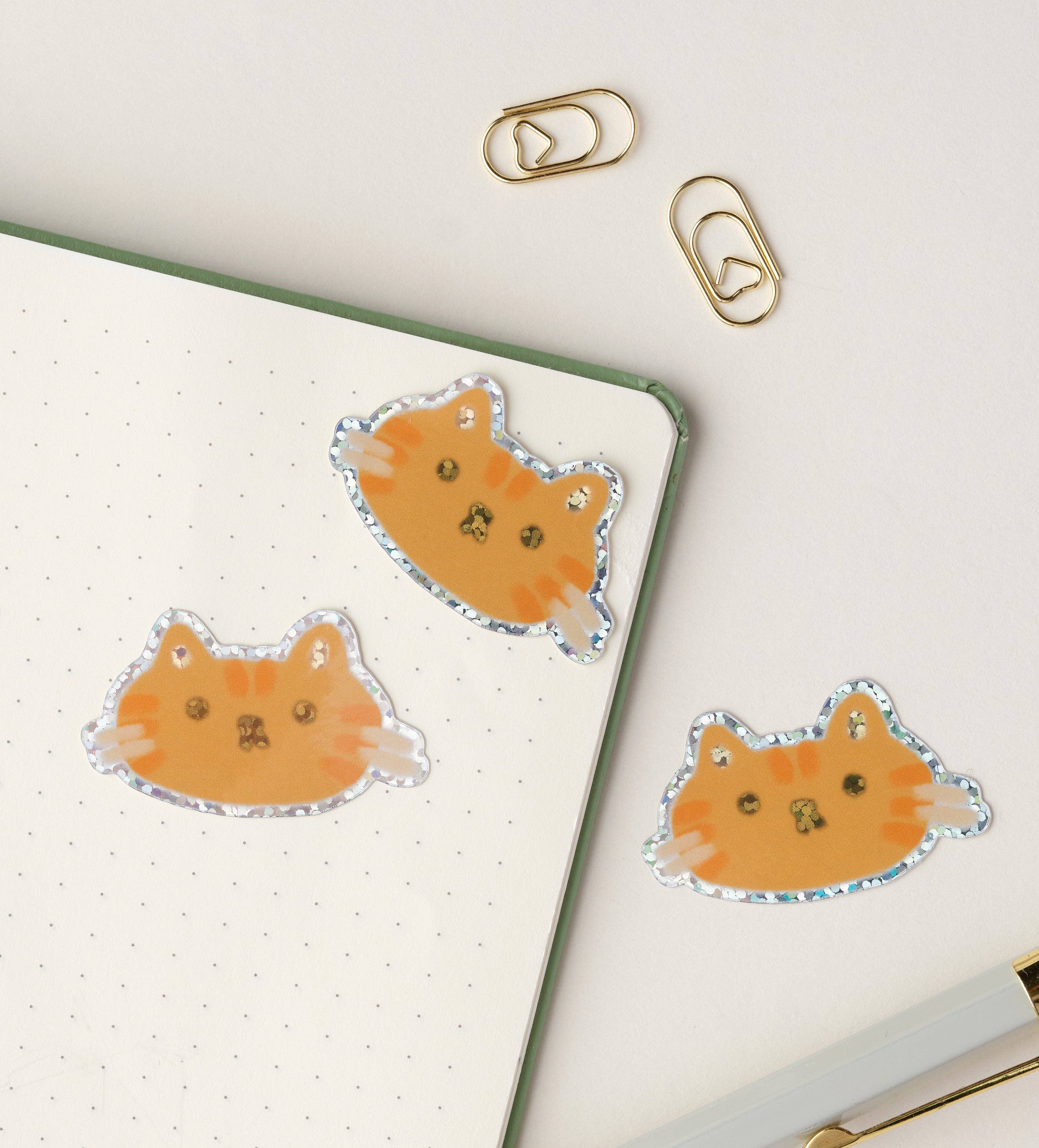Ginger Cat Holographic Vinyl Sticker