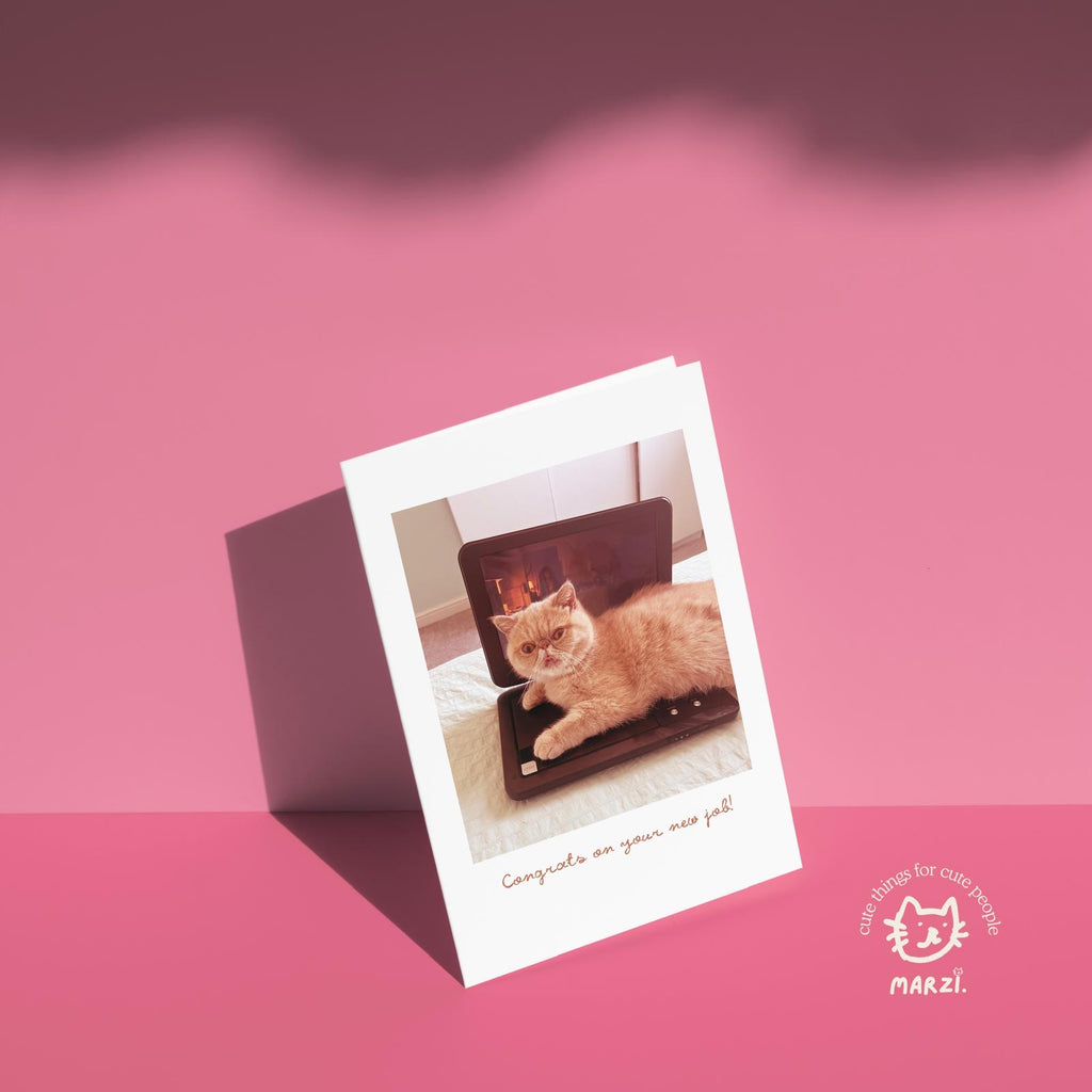 Congrats On Your New Job Cat Greeting Card