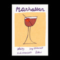 Manhattan Cocktail Risograph A4 Print