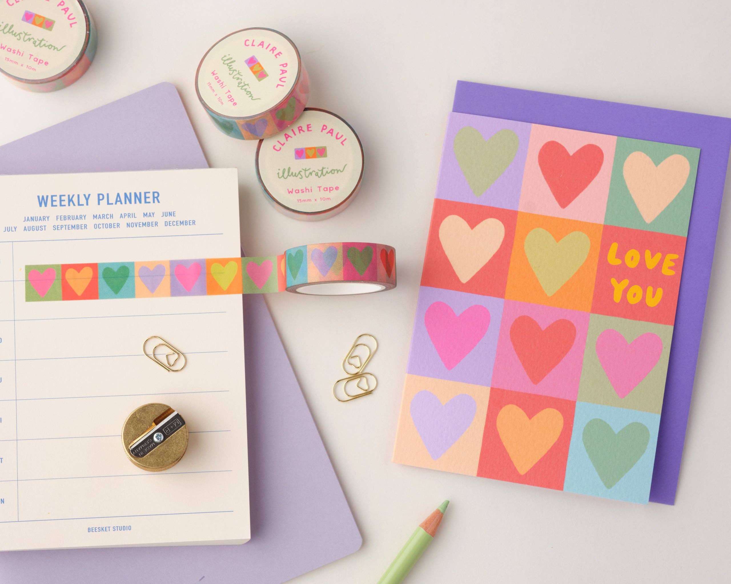 Love You Hearts Greetings Card