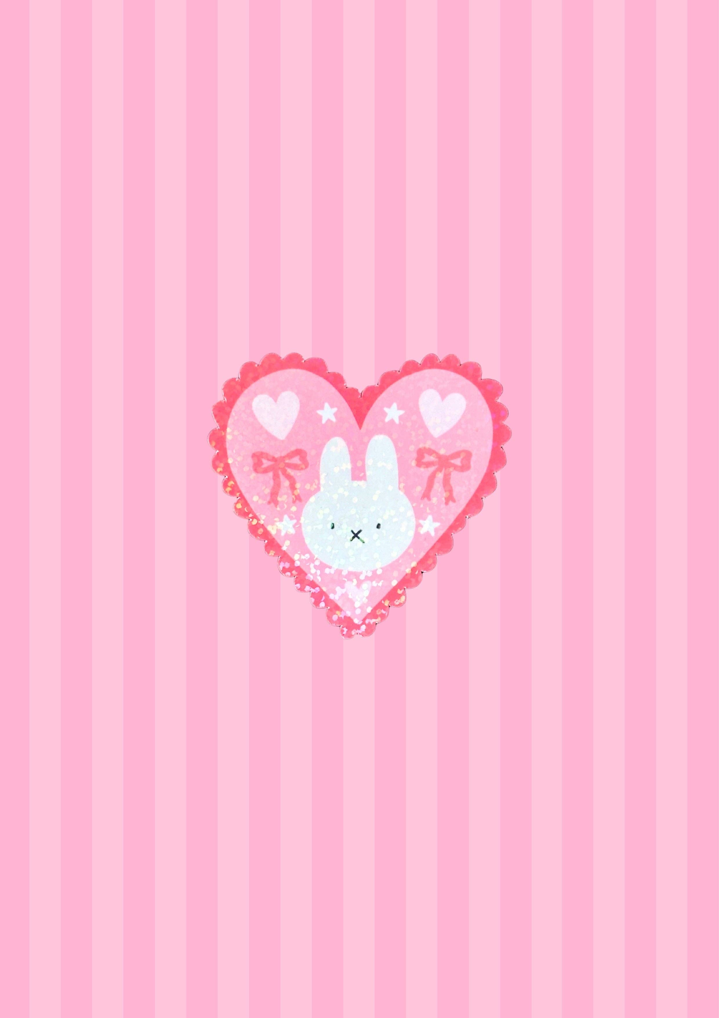 Bunny Heart Vinyl Sticker
