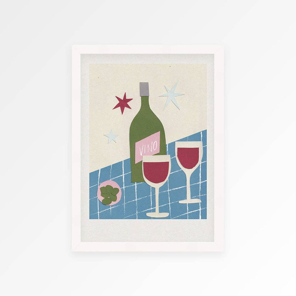 Wine Hand Collaged A4 Print