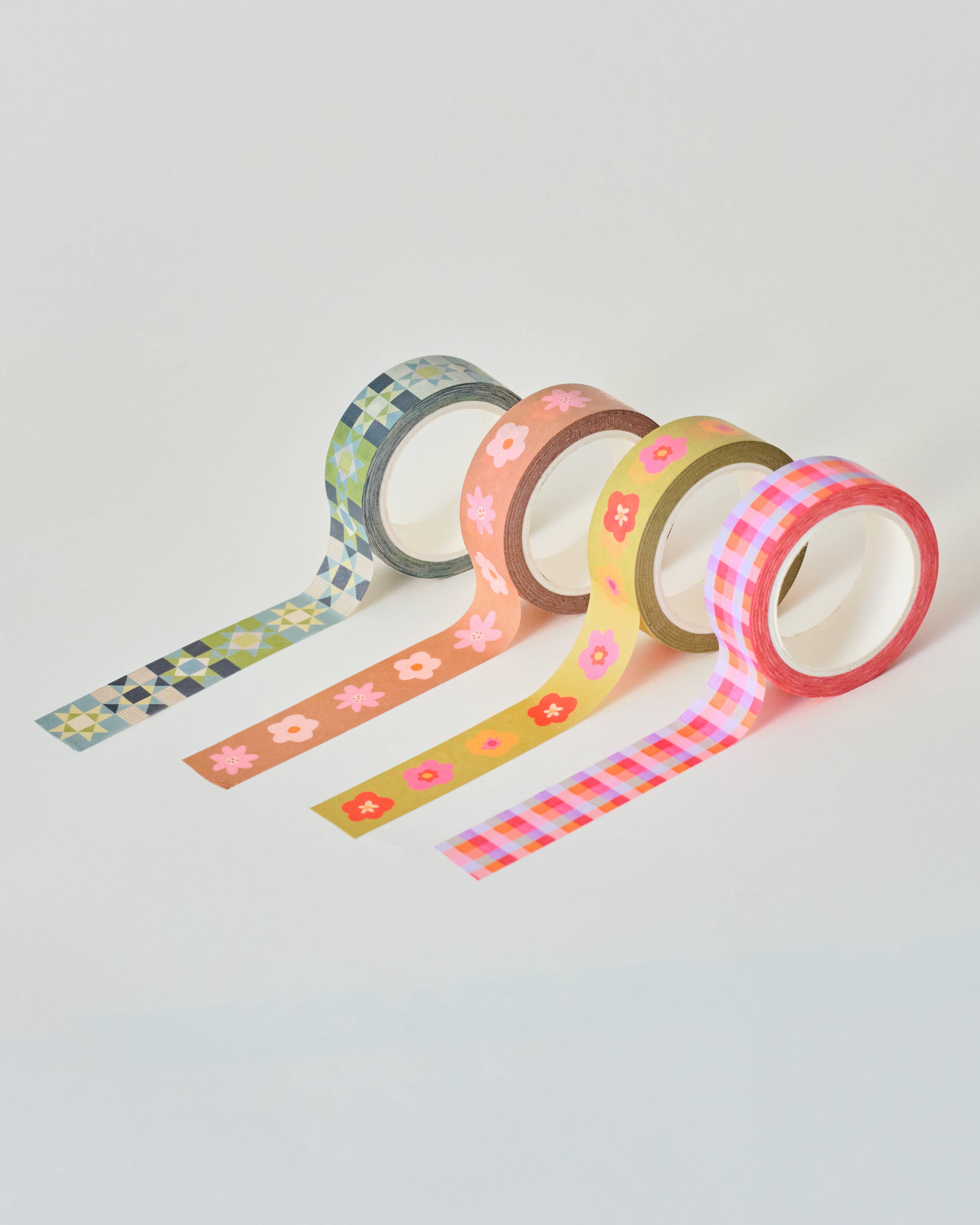 Brown and Pink Floral Washi Tape