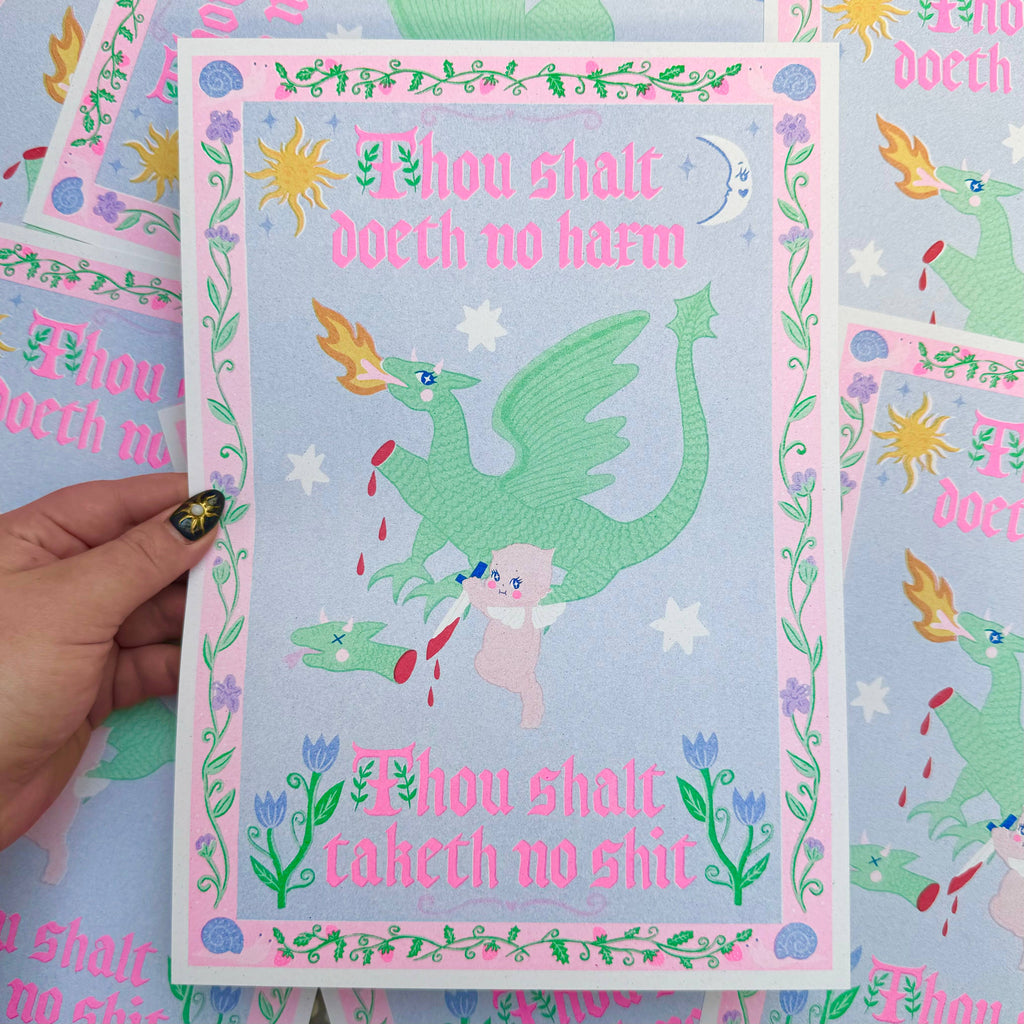 Taketh No Shit A4 Risograph Print