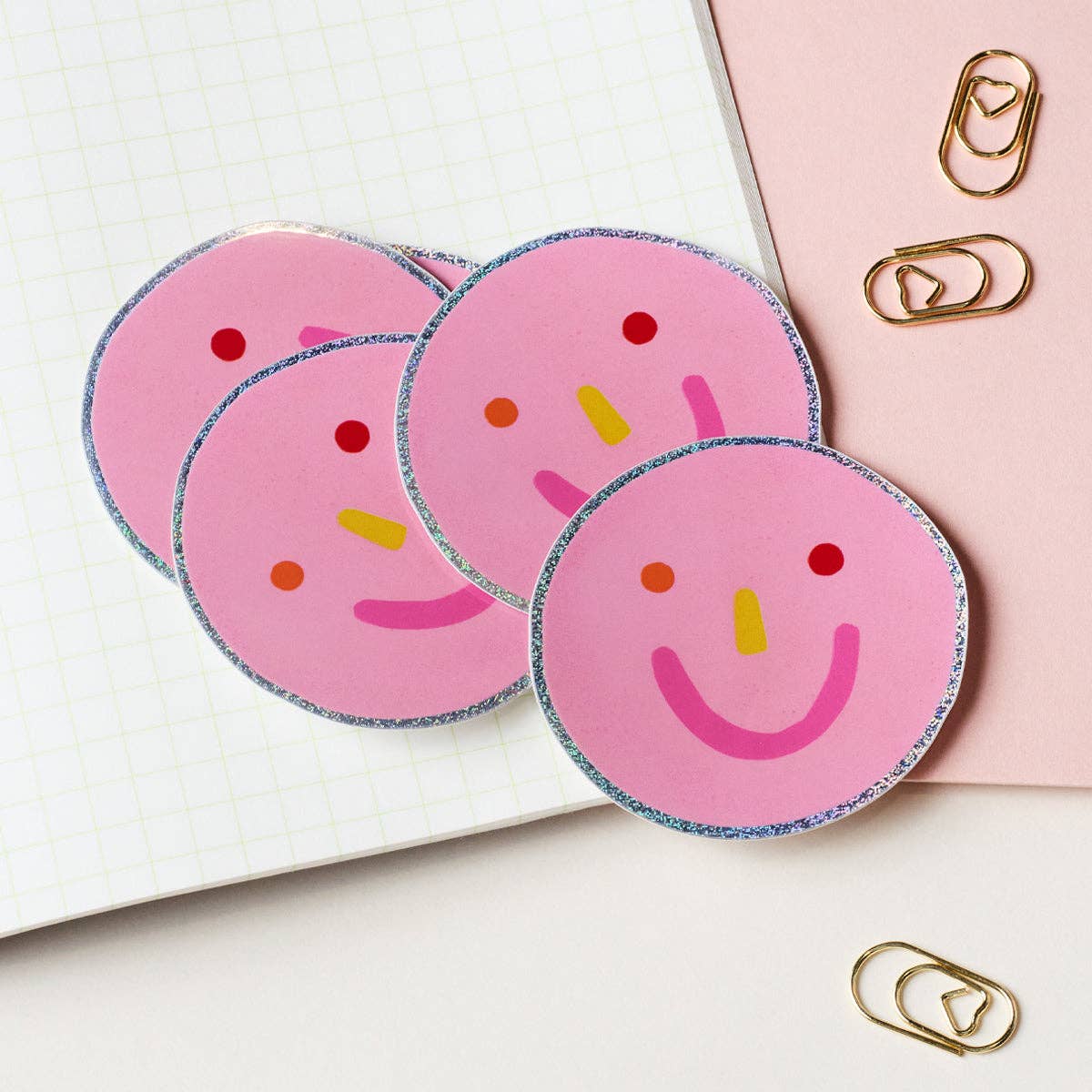 Smiley Face Holographic Vinyl Sticker