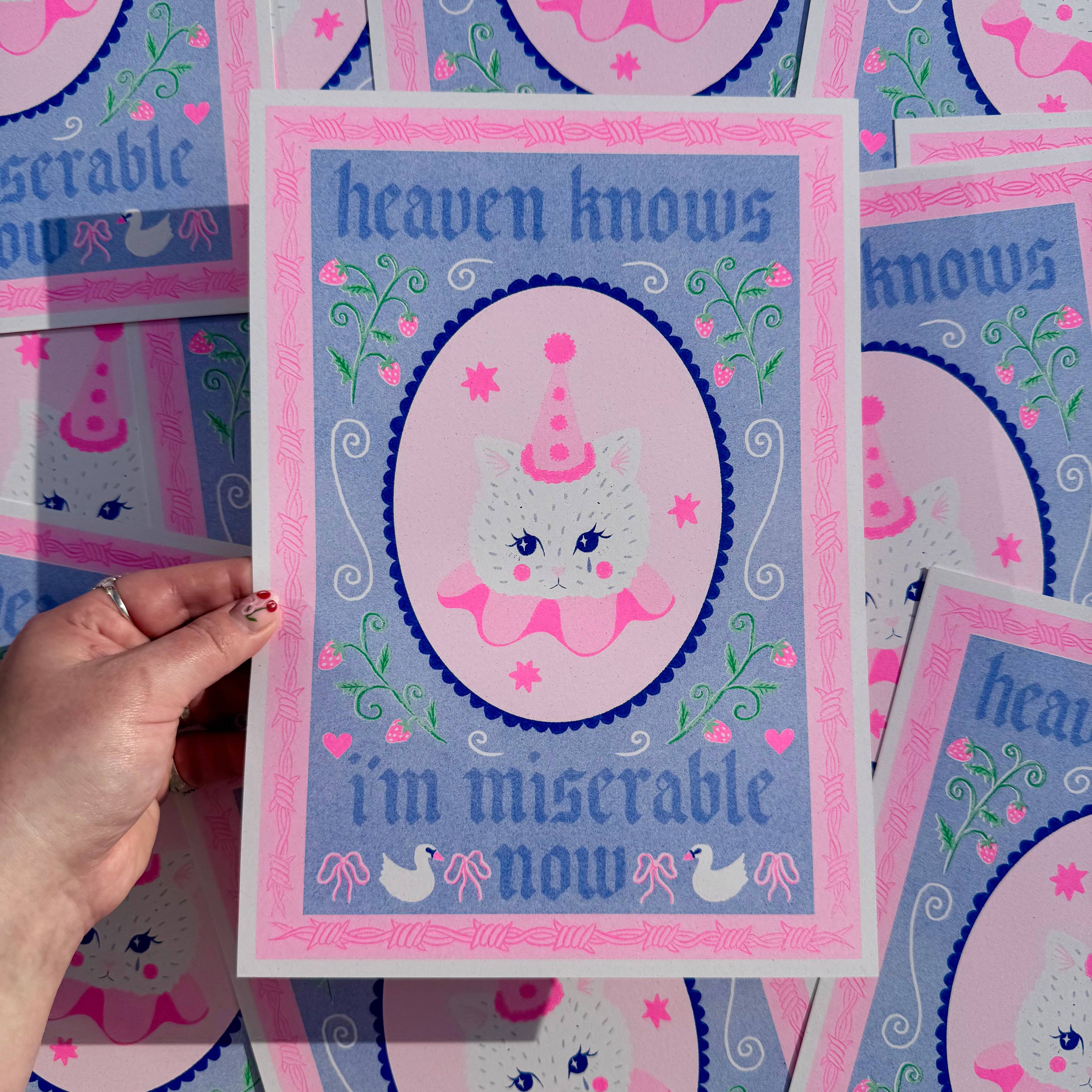 Heaven Knows I’m Miserable Now A4 Risograph Print