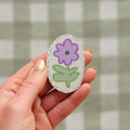 Purple Flower Holographic Vinyl Sticker