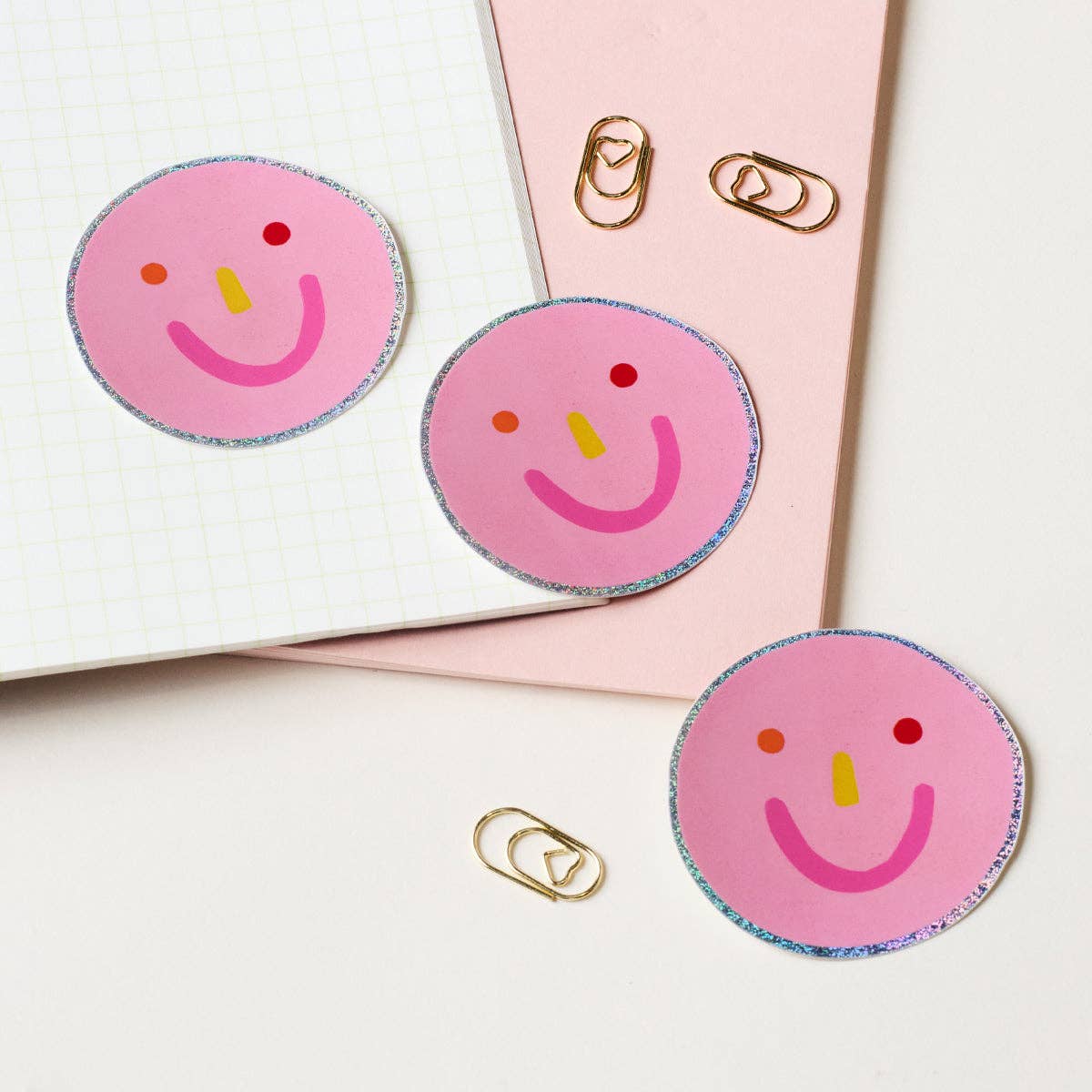 Smiley Face Holographic Vinyl Sticker