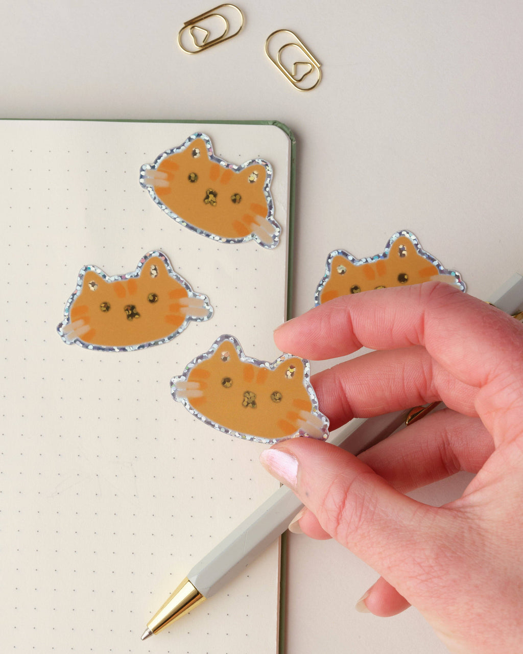 Ginger Cat Holographic Vinyl Sticker