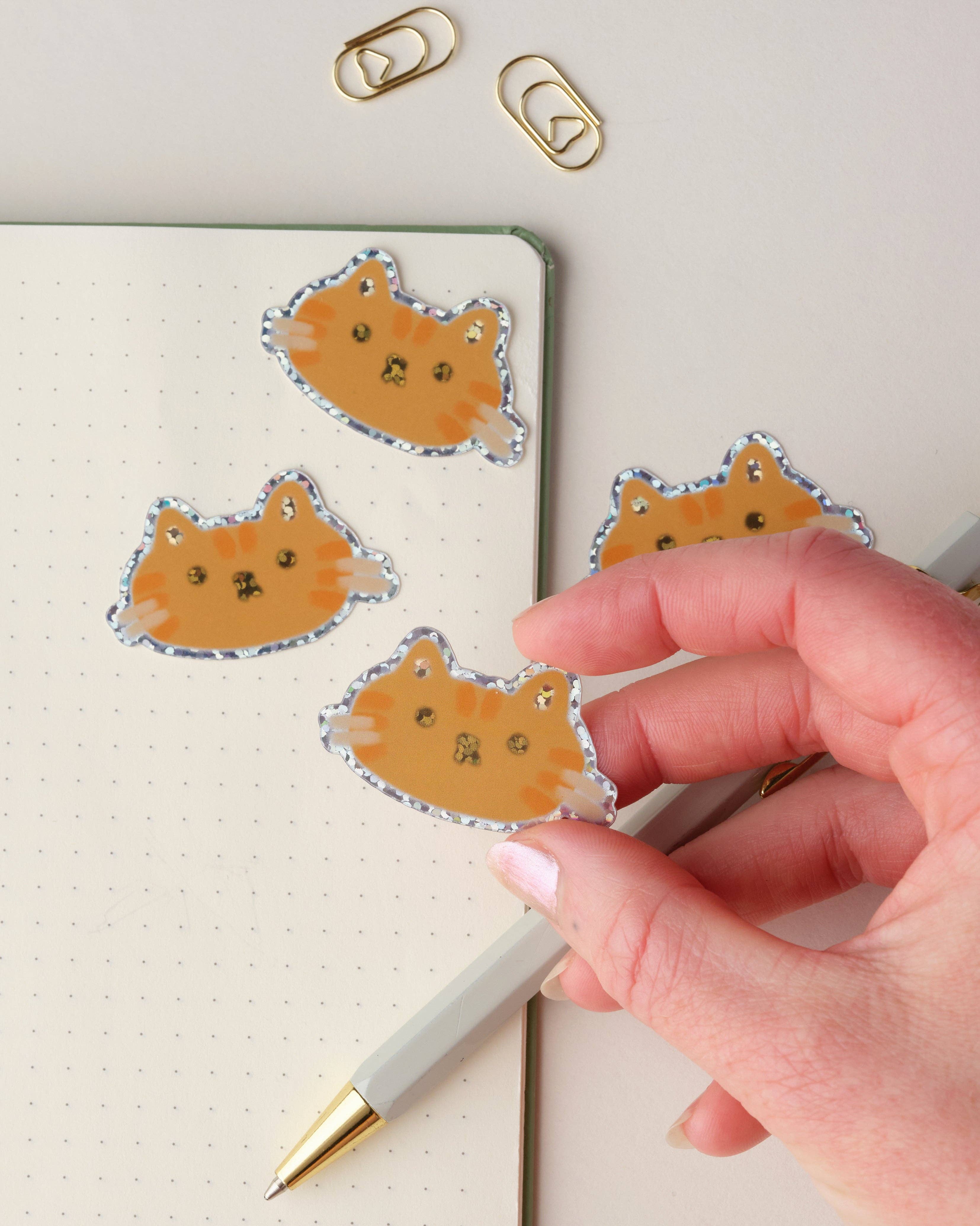 Ginger Cat Holographic Vinyl Sticker